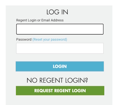 REGIS mobile screenshot: Log in