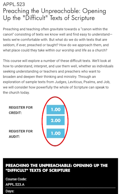 REGIS mobile screenshot: Select course