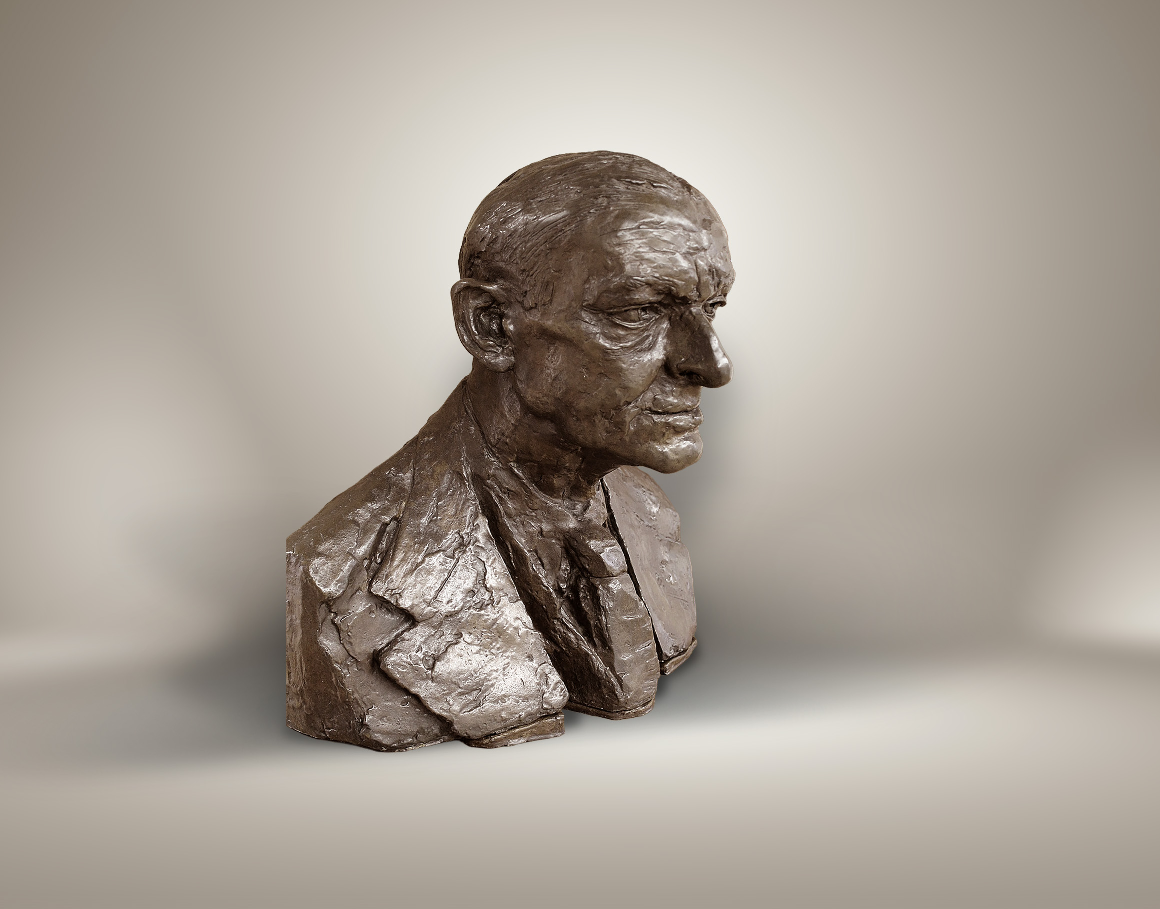 T. S. Eliot, 1952 bronze bust by Jacob Epstein.