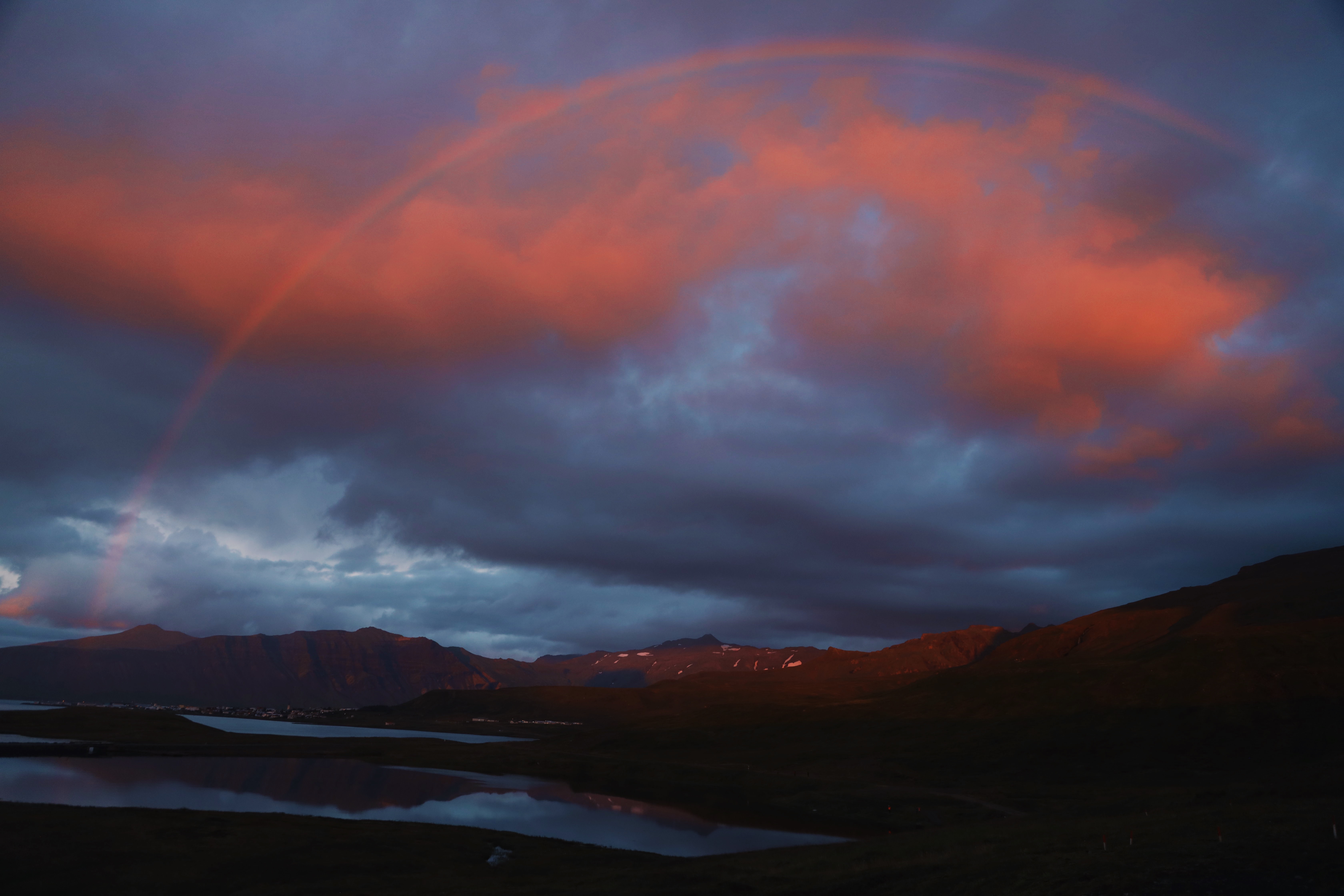 Rainbow at sunset